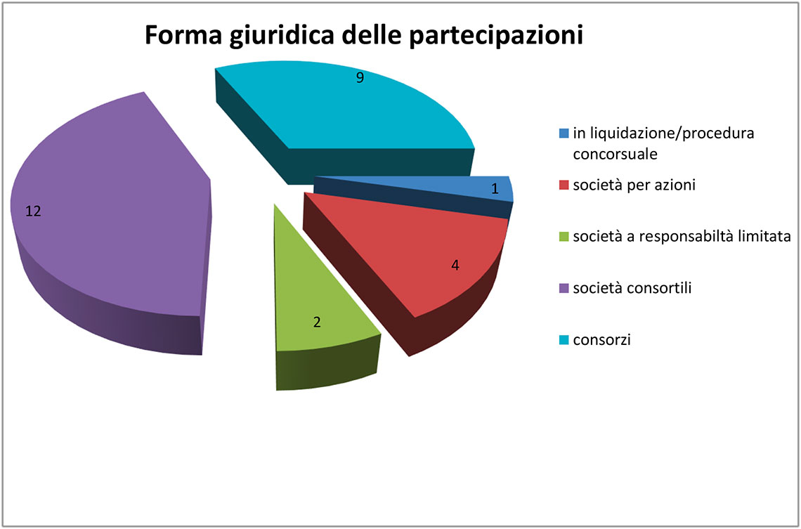 Grafico distribuzione per forma giuridica