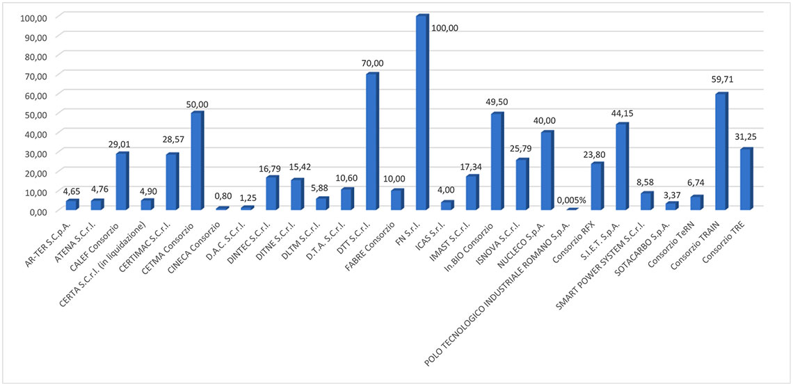 Grafico rappresentazione quote di partecipazione